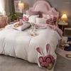 Set di biancheria da letto inverno in vello di corallo inverno motivano cartone animato in stile coreano quattro pezzi set carini m30