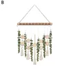 Figurines décoratives Ornement suspendu durable Mur Bohemian Eucalyptus avec perles en bois corde en coton Boho Room Kitchen Decor pour salle de bain