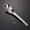 Spoons 304 Stainless Steel Flat Bottom Spoon Thin Section Mirror Polished Multi-Specification Practical Household Tableware Size