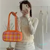 Spring Women's Academy Style Chain Backpack Fashion Versatile Checkered Woven Backpack for Women