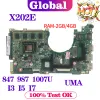 ASUS X200E X201E S200E X201EP X201EVラップトップマザーボード847/987/1007U I3 I5 I5 I7 2GB/4GBRAM用マザーボードノートブックX202Eメインボード