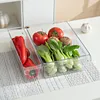 Organisateur de réfrigérateur Bin Fridge Egg Rangement Rangement Clear Fridge Organizer Conteners Freenzer Panty Cabinet Kitchen Organizer