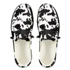 Casual Shoes INSTANTARTS Black And White Pattern Simple Personality Printing Men's All-match Loafers Women's Summer Breathable Boat