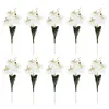 Dekoracyjne kwiaty Orchid Flower Sems Mini Phalaenopsis Wedding Decorations Białe sztuczne storczyki na żywo