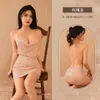 Casual Dresses Sexy Nightclub Sparkling Sequin Skirt Tight Fitting Buttocks Short Hanging Neck Back Hollow Perspective Dress Elegant 5NTB