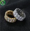 Hip Hop Iced Out Ring Micro Pave CZ Stone Tennis Ring Men Femmes Charme Bijoux de luxe Crystal zircon Diamond Gol