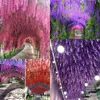 ウィステリアぶどうの人工花卸売110cmのトレーニングフェイクフラワーホームウェディングパーティーの装飾シルクウィステリアガーランド