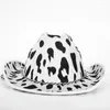 Berets Mens Western Cowboy Hat Bandana Set Cowgirl Cow Print Adjustable One Size Fit For Most Men And Women