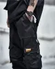 Spodnie Cyberpunk Techwear Pants z paskami czarnymi japońsko -streetwearu męskie joggery techniczne