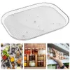 Turntable Organizer For Refrigerator 360 Rotatable Rectangle Storage Rack Clear Turntable Rack For Kitchen Cabinet Table Pantry