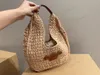 Designerbeutel Damen Pendler Urlaubsgericht Basket Einkaufstasche Strandtasche Stroh gewebte Tasche Raffias Weave Häkelnetz Gras -Obergrenze -Griff Taschen Fahrt Leinwand Handtaschen Handtaschen