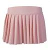 Skirts Pleated Mini Skirt Dating Going Out Pink Polyester S-XL Skin Color Light Gray Navy Blue Spring And Summer