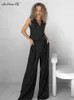 Mnealways18 pantaloni a strisce marroni vintage abiti da ufficio gilet da donna e pantaloni pieghettati primavera estate 2024 set casual solidi 240329