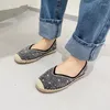 Casual Shoes Spring And Summer Style Diamond Pearl Straw Woven Fisherman Sandals Versatile Flat Comfortable Women's Single