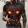Мужские толстовок толстовок для толстовок ретро-черепа 3D-печать футболка мужская летняя футболка O-образное вырезок Hip Hop Top Horror Hot, продавая повседневную футболку Harajuku очень большая одежда C24325