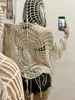 Goth grunge y2k crochet tops women streetwear tricot araider web hooded pullorver high street creux creux de vêtements pontons 240409