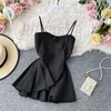 Frauen Tanks Frauen Chic Sweet Floune Asymmetrische Camis Koreanische Mode elegant Tanktop Slim Sexy Crop Tops Sommer Korsett Bustier