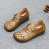 Повседневная обувь Koznoy 2cm 2024 Ретро этническая этническая подлинная кожа