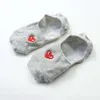 Men's Socks Summer Children's Love Embroidery Invisible Silicone Non-slip Women's Boat