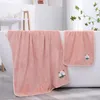 Serviette 2pcs / set Bath Set Coral Fleece Absorbant Hair Face Face Hands Mays Velvet Bathroom Towels Beach