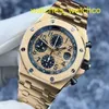 Femme AP Wrist Watch Royal Oak Offshore Series 26470or Gold Shell Gold Band Chronograph Mens Watch 18K Rose Gold Material 42 mm