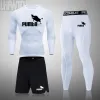 Sets Markenkomprimierung Laufe Set eng mit Langarm Säule T -Shirt Sport Kleidung Teenager Tracksuit Anzug Mann Sportwege