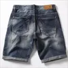 Men Gray Denim Shorts Jeans broek goede kwaliteit mannen katoenen knie lengte korte jeans zomermannelijk groot formaat denim shorts 42 240410