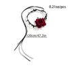 Spanker Gül Kadife-Choker Yakası Kolye Dikenli Çiçek Collarbone Zinciri Gotik Çiçek 264E