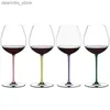 Wine Glasses JINYOUJIA-Austrian RIEDEL Style Red Wine lass Handmade Color Handle oblet Luxury Bordeaux Burundy Wine Taster Cup L49