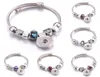 Bracelets de charme Elasticity Snap Button Bracelet Bangles de cristal de cristal de miçangas Botões de 18 mm