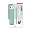 Set di stoviglie posate cucina in silicone portatile in acciaio inossidabile set di posate per le tavolette cucchiaio