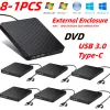 Casos 81pcs portátil Caso de disco rígido portátil DVD CDROM Player Gabinete USB3.0 TIPEC DIVERSÃO DE DIVERSÃO DE