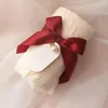 Handduk 1pc Party Wedding Company Gifts Tassel Face Hand Pearl Bow Cotton Business Presentlåda