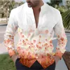 Chemises décontractées pour hommes 2024 Floral D Impression 6 couleurs chemises quotidiennes Sortie du week-end