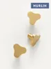 Nurlin Solid Brass Clover Fresh Style Cabinet Knobs Wall Clothes Single Hook Furniture Wardrobe Door Drawer Handle Customizable