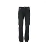 Pantaloni maschili tasca per il lavaggio nero per carico piccolo gamba dritta jeans high street tendenza hip hop moda