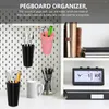 Hooks 5 Sets Cuphalter Langable Halter Racks Runde Körbe Peg Board Pegboard Organisatoren Speicher Eisen -Hausringe Tool