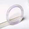 Bangle Type Pale Violet Agate and Chalcedony Jade Armband Thin Round Strip Female Girl