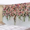 Décor de chambre à coucher esthétique Tapestry Fleurs de printemps Clôture en bois Garden paysage paysage étcandise murale suspendue