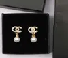 Designer oro in oro 18K Orecchini marchi Designer Ear Stud Women Women Crystal Pearl Geometric Earrings for Wedding Party Jewerlry9783130