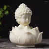 Decorative Figurines Ivory Fruit Baby Buddha Lotus Base Shakyamuni Handle Q Version Tathagata Carving Home Decoration