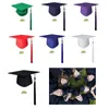 Basker Graduation Caps Klassisk examendräkt för vuxen ceremonin Party Dress Up Hat