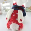 Hundekleidung Haustier Jumpsuitwinter Herbst Mode Welpe traditionelle chinesische Kleidung Katze warmer Pullover kleiner Prinzessin Kleid Pudel Chihuahua