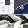 Anelli per matrimoni % Real Moissanite Engagement Platinum placcatura sterling sier 1ct 2ct 3ct Diamond classic 6 drop drop drop drop drop dhfum dhfum