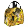 Pet Cat The Kiss Sac à lunch isolée portable Gustav Klimt Art Meal Container refroidisseur sac fourre-tout