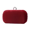 Velvet Clutch Bag for Winter Fake Rabbit Fur Small Chain Handbag Knucklebox Diamond Ring Design Ladies Crossbody Evening Bags