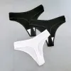 3 PCS M-XXL V STRING STRING VROUWEN SET SOLID STRIPE LAGE RIJGE Tanga ondergoed Hoge vork Braziliaanse dames T-back Panty