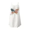 Robes décontractées Independence Day Beach Femmes Robe 2024 Printemps Summer Striped Flag Print Swing Swand Dress Clothes Sans manches