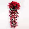 Fleurs décoratives 80cm Violet Artificiel Flower Party Decoration Simulation Simat Saint-Valentin Mur de mariage Panier suspendu Orchidée fausse