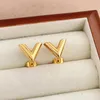 Necklace Earrings Set Minimalist Letter V-Shaped Stud For Women Trendy Geometric Ins Choker Y2K Accessories Fine Fashion Jewelry